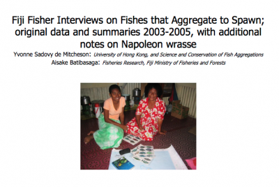 Fiji Fisher Interviews on Fishes that Aggregate to Spawn