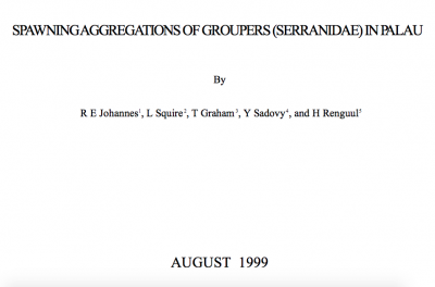 Spawning aggregations of groupers in Palau
