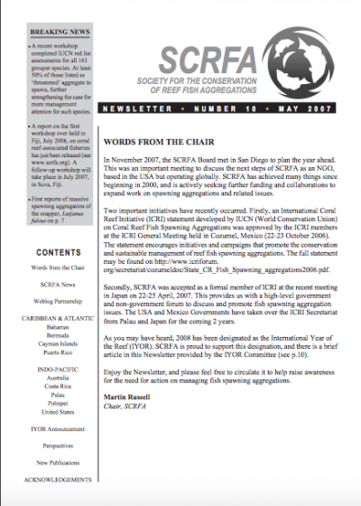 Newsletter 10 (May 2007)